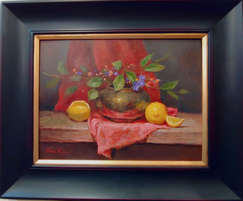 Lemons, Leaves & Light 12x16 $950 at Hunter Wolff Gallery